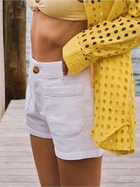 Anthropologie by Maeve The Colette White Denim Short Size 25 NWT!